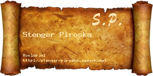 Stenger Piroska névjegykártya