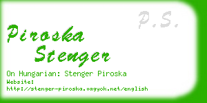 piroska stenger business card